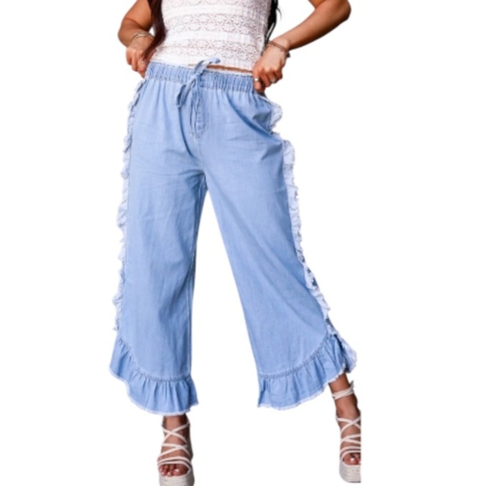 Tres Chic Suzanna Ruffle Pants